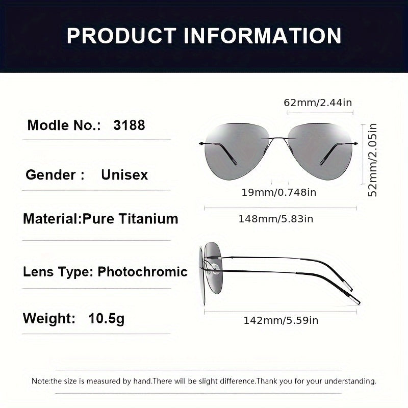 Gafas Fotocromáticas 3188 de Titanio Ultraligero – Estilo y Protección Total
