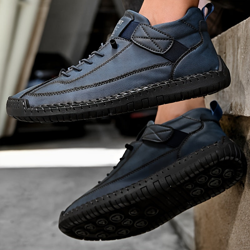 Plus Zapatillas de Hombre Plus Size con Costuras, Cierre de Velcro y Cordones, Resistente al Desgaste, Para Actividades al Aire Libre