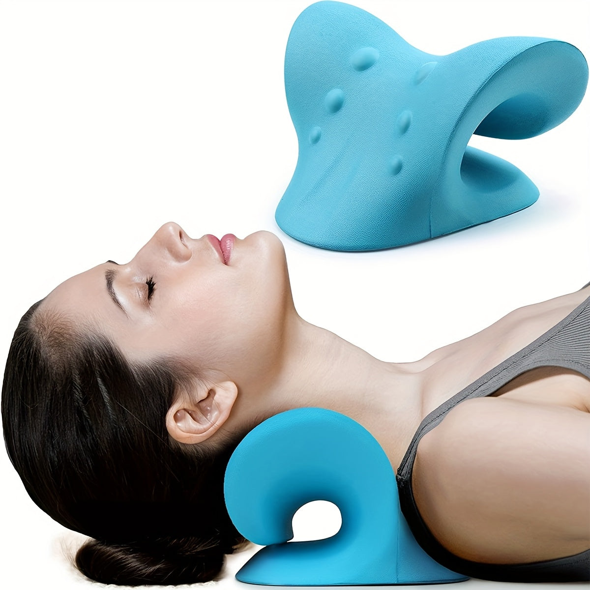 Almohada Ortopédica para Relajación Cervical – Diseño en C para Tracción y Descanso del Cuello 💆♂️✨