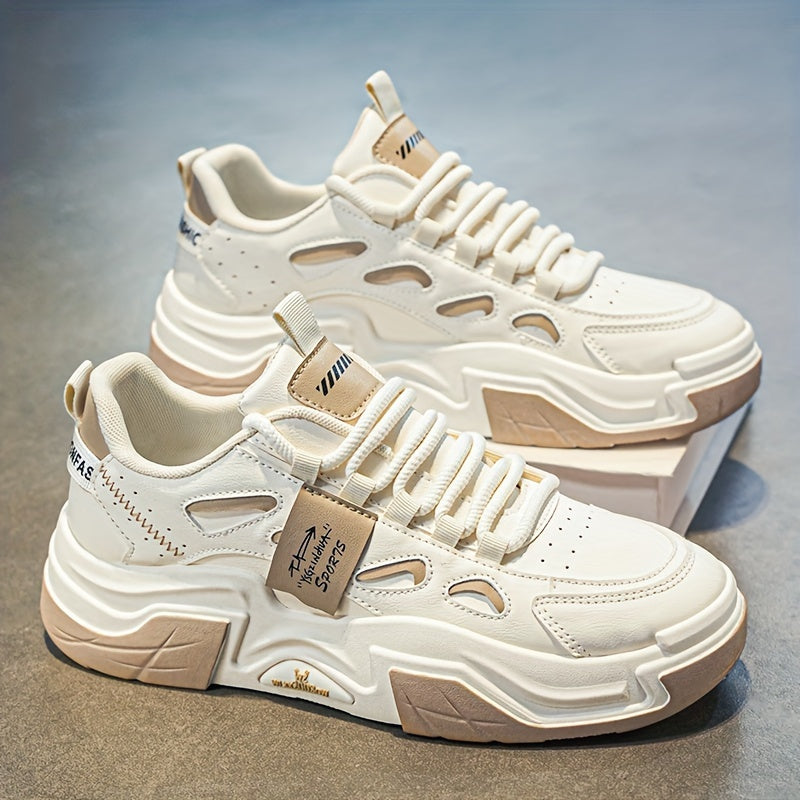 ¡Eleva tu look con estas zapatillas blancas para hombre! Estilo coreano, transpirables y con suela gruesa para confort todo el año. Su diseño casual con cordones asegura un ajuste perfecto. ¡Ideales para cualquier ocasió