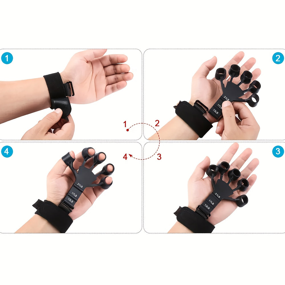 1 pieza/2 piezas tensor de dedos y muñecas, fortalecedor de silicona para 5 dedos y muñecas, para entrenamiento de fuerza y flexibilidad de los dedos, ejercicio de estiramiento.