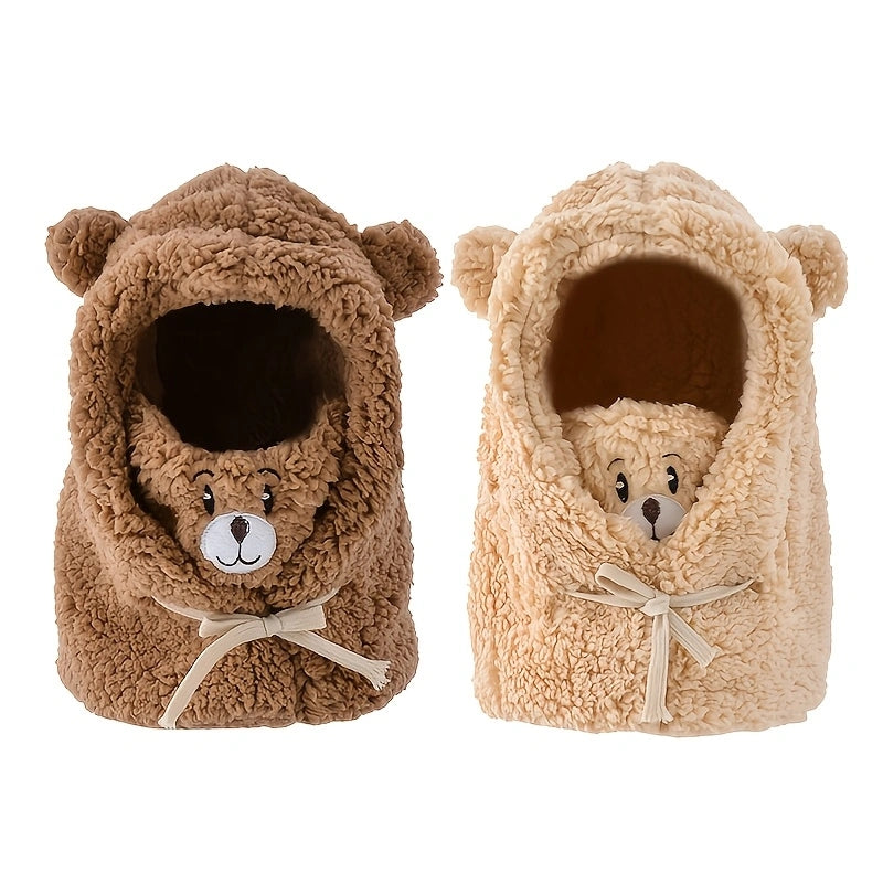 Gorro Bufanda Integrado de Oso - Protección contra el Viento con Estilo 🐻❄️