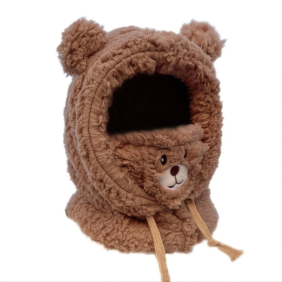 Gorro Bufanda Integrado de Oso - Protección contra el Viento con Estilo 🐻❄️