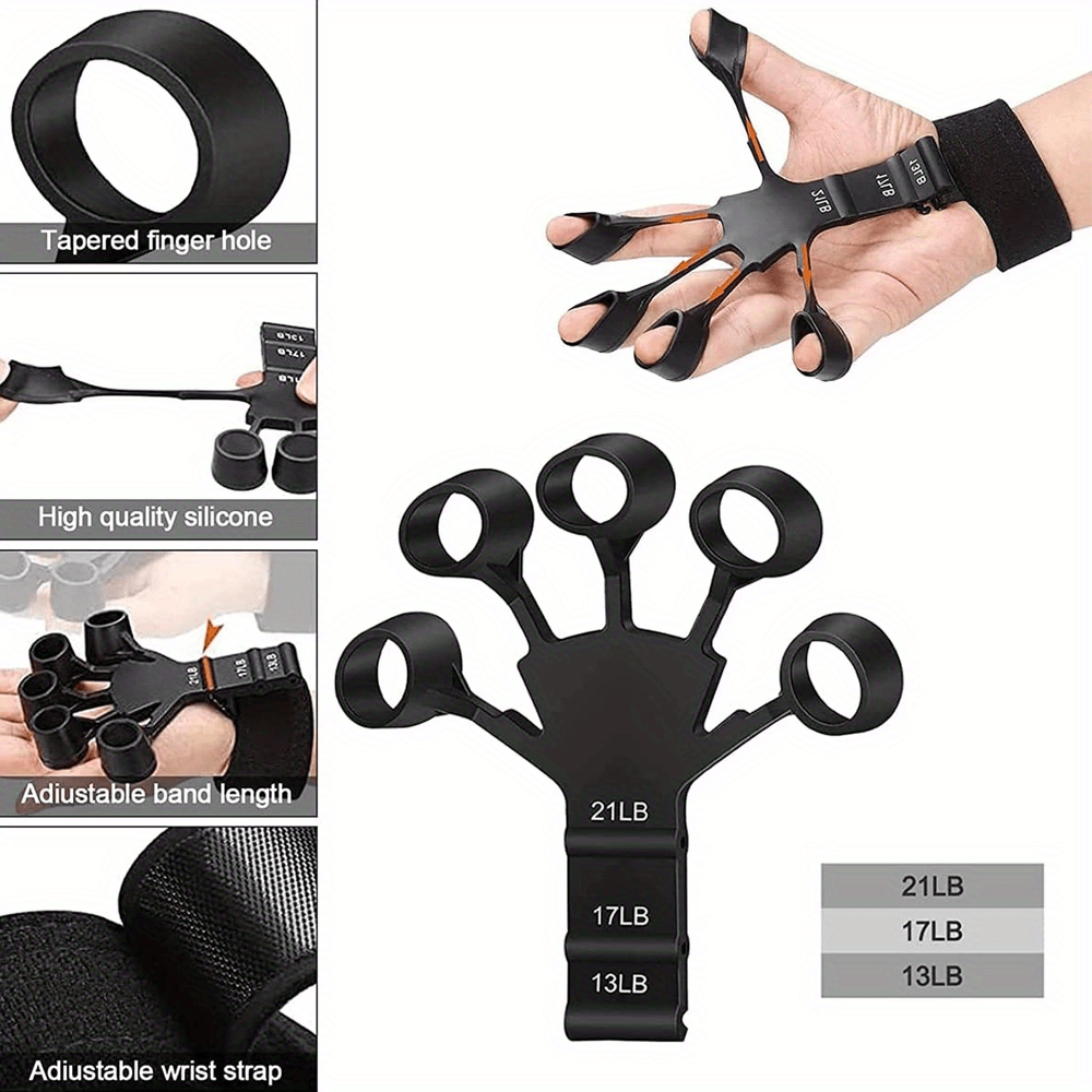 1 pieza/2 piezas tensor de dedos y muñecas, fortalecedor de silicona para 5 dedos y muñecas, para entrenamiento de fuerza y flexibilidad de los dedos, ejercicio de estiramiento.