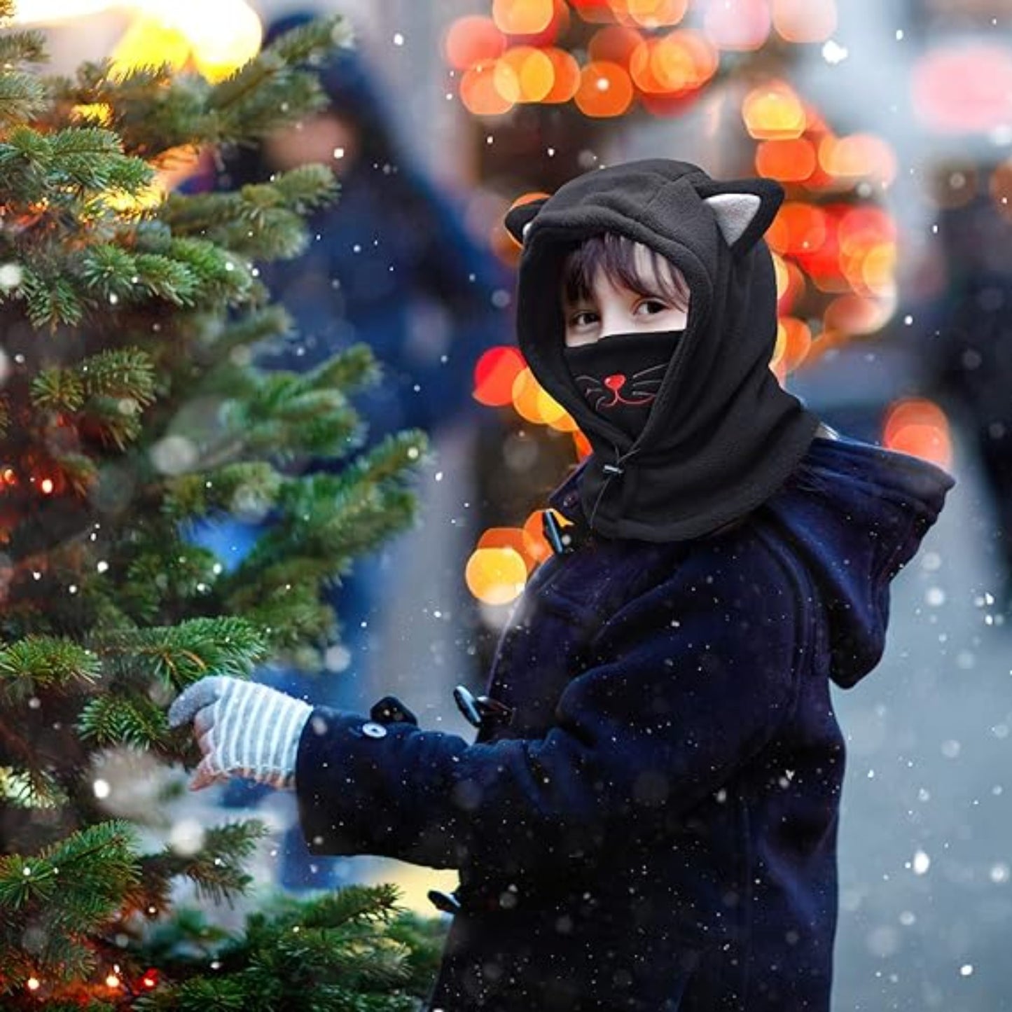 Balaclava de Forro Polar con Diseño de Gato - Cálida y Adorable para Jóvenes🐱❄️