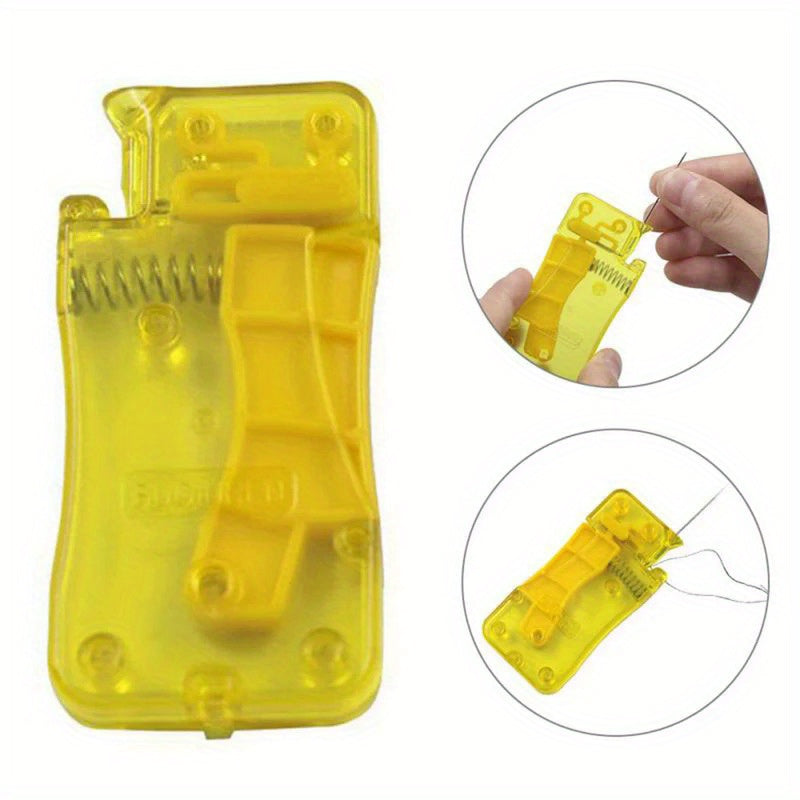 Enhebrador Automático de Aguja Amarillo Limón, Herramienta para Coser a Mano, Accesorio DIY para Costura, Suministros para Manualidades y Costura