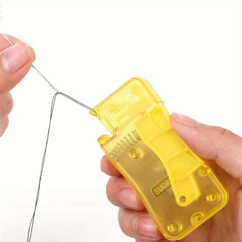 Enhebrador Automático de Aguja Amarillo Limón, Herramienta para Coser a Mano, Accesorio DIY para Costura, Suministros para Manualidades y Costura