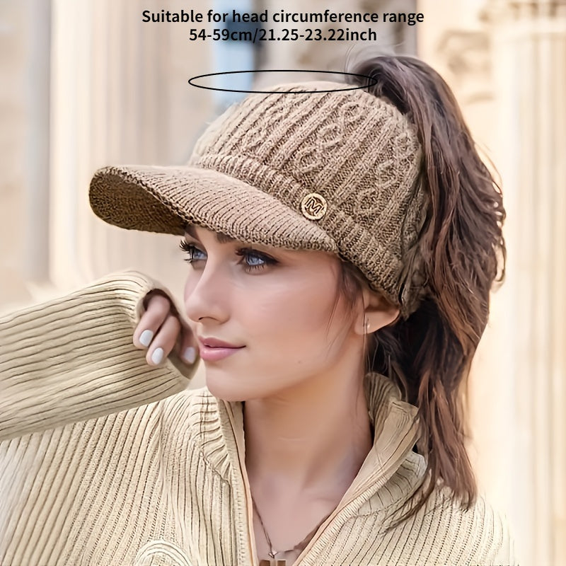 Gorra de Invierno para Mujer con Orejeras y Visera de Pato