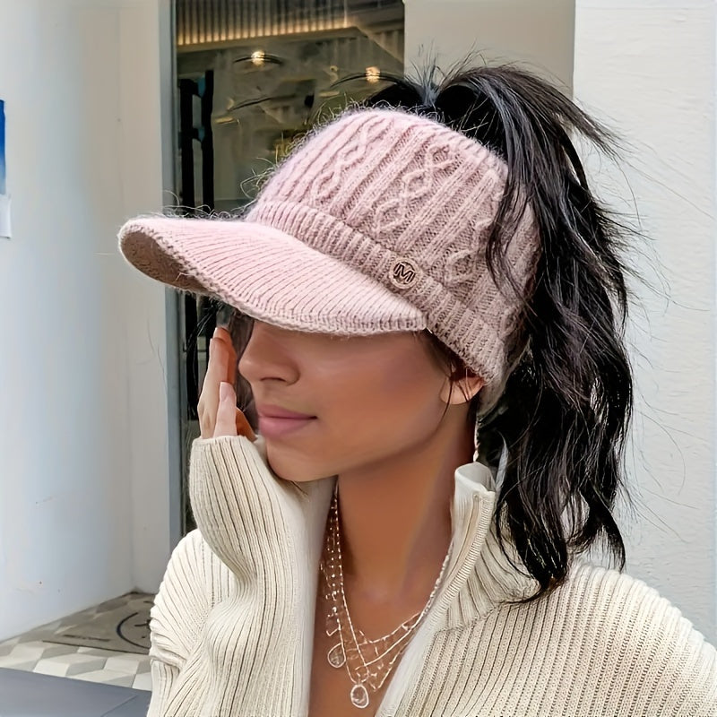 Gorra de Invierno para Mujer con Orejeras y Visera de Pato