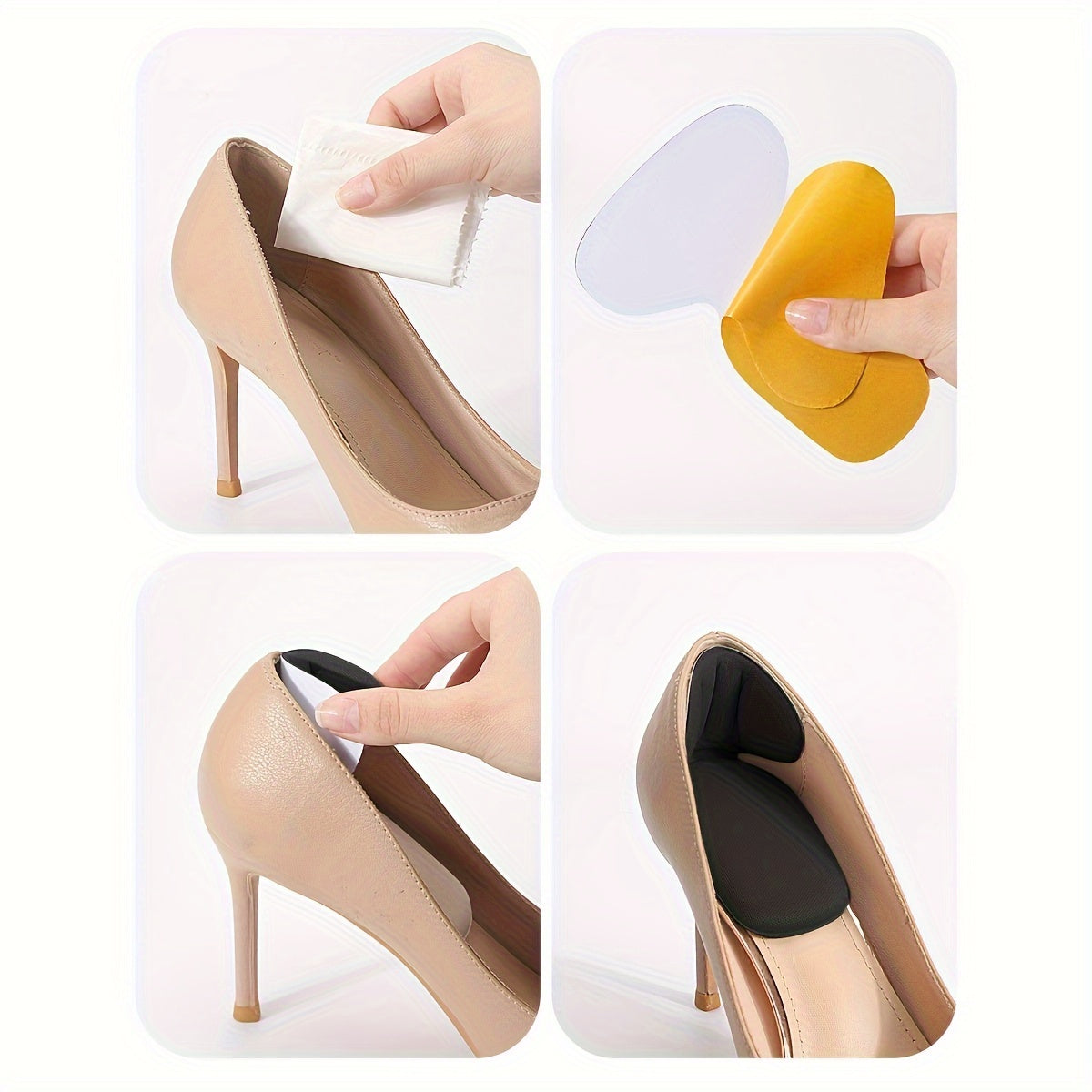 Almohadilla para talón y copa para talón de espuma en forma de T de doble espesor de media pulgada: uso en tacones altos, antideslizante, duradera, suave, cómoda y transpirable