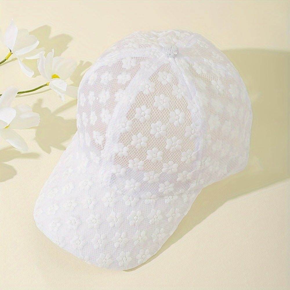 Gorro de Moda para Mujer - Verano, con Flores de Encaje y Diseño Transpirable 🌸🧢