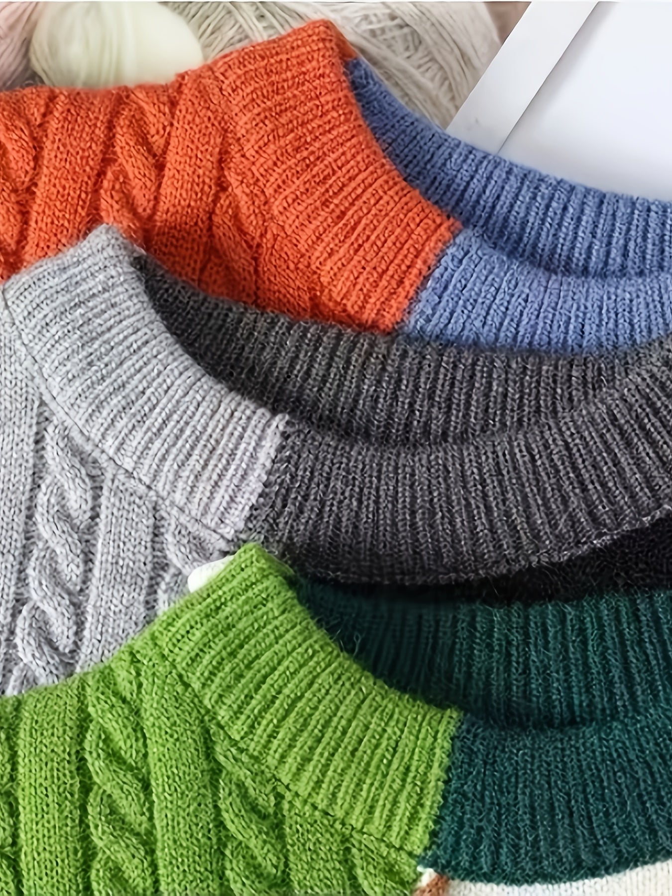 š§„ SuĆ©ter Masculino Tejido con Bloques de Color ā Estilo Urbano para OtoƱo e Invierno