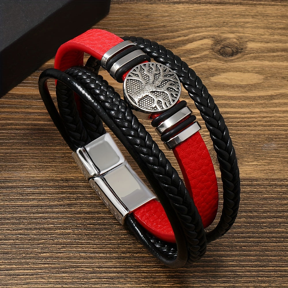 🌟 Brazalete de Cuero PU Minimalista y Trendy para Hombre – ¡El Regalo Perfecto para Navidad!