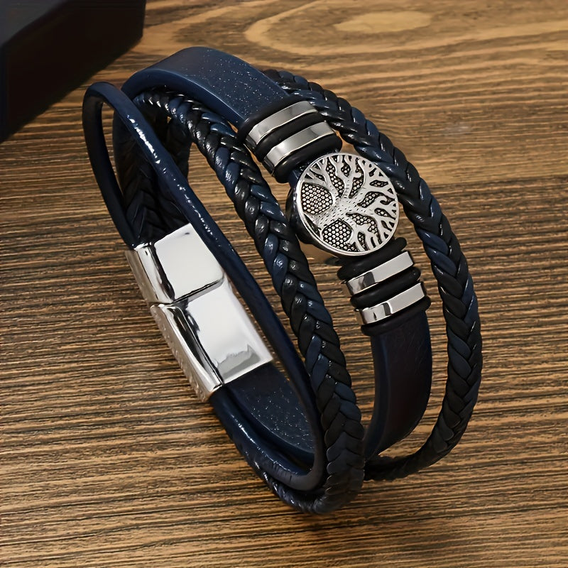 🌟 Brazalete de Cuero PU Minimalista y Trendy para Hombre – ¡El Regalo Perfecto para Navidad!