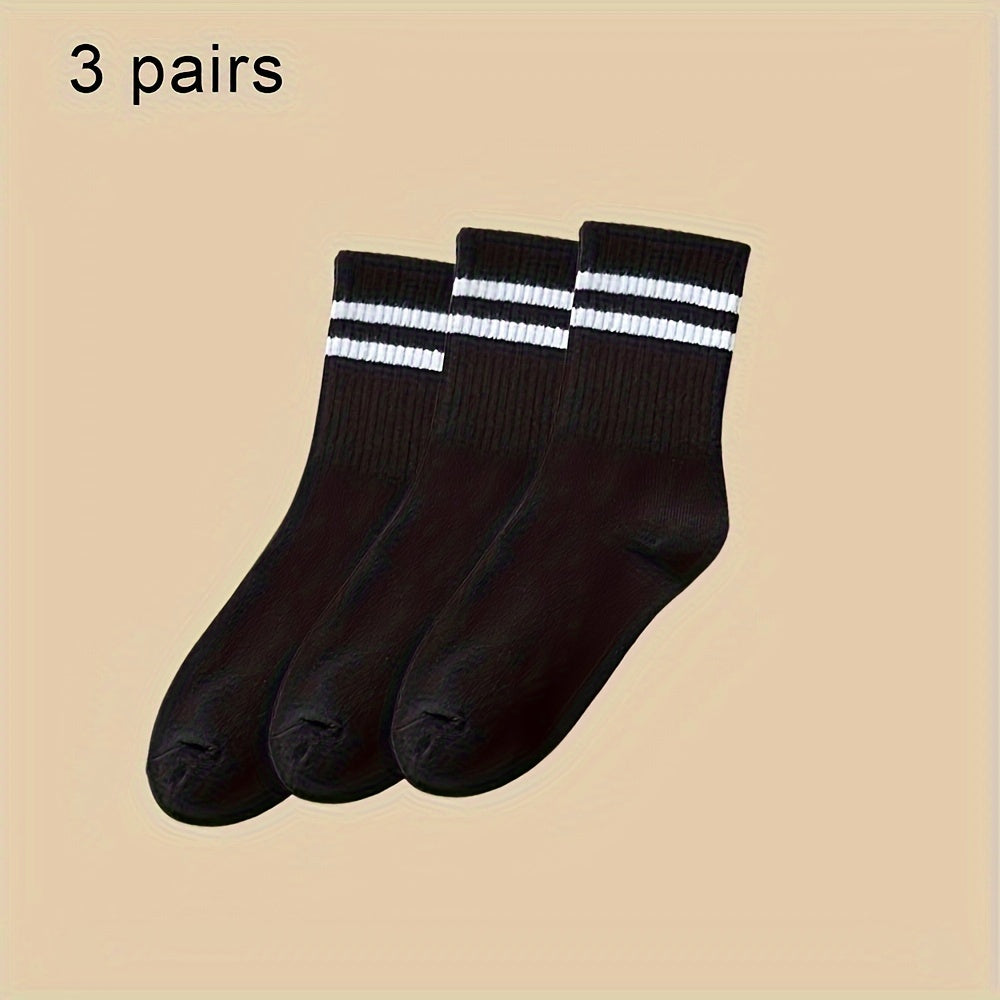 🧦 Pack de 3 Pares de Medias Unisex con Rayas – Comodidad y Estilo en Cada Paso