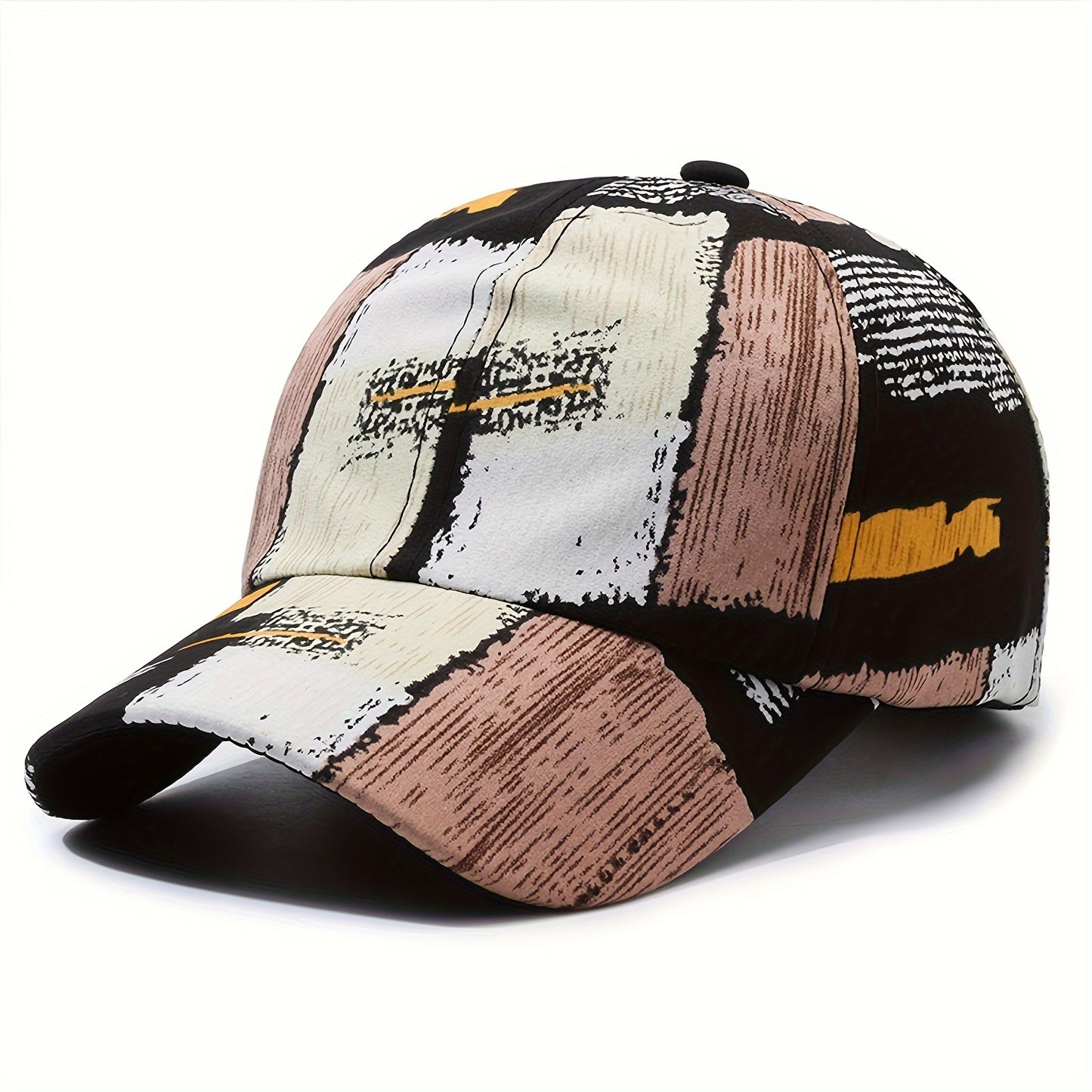 Gorra de Béisbol Ajustable con Estilo Graffiti y Cuadros – Diseño Moderno en Rojo y Negro, Protección Solar y Confort Diario