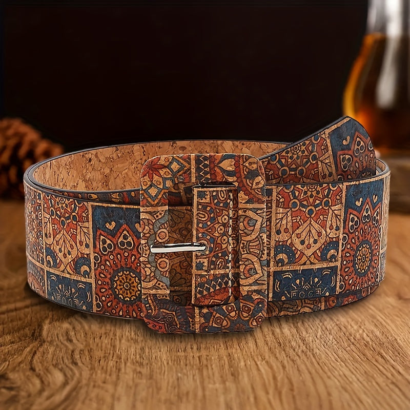 Cinturón Bohemio con Estampado Floral Vintage para Mujer