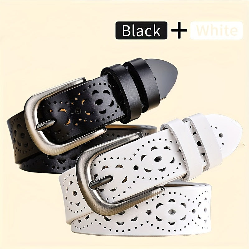Set de 2 Cinturones Elegantes para Mujer – Diseño Hueco Estilo Coreano 🌸