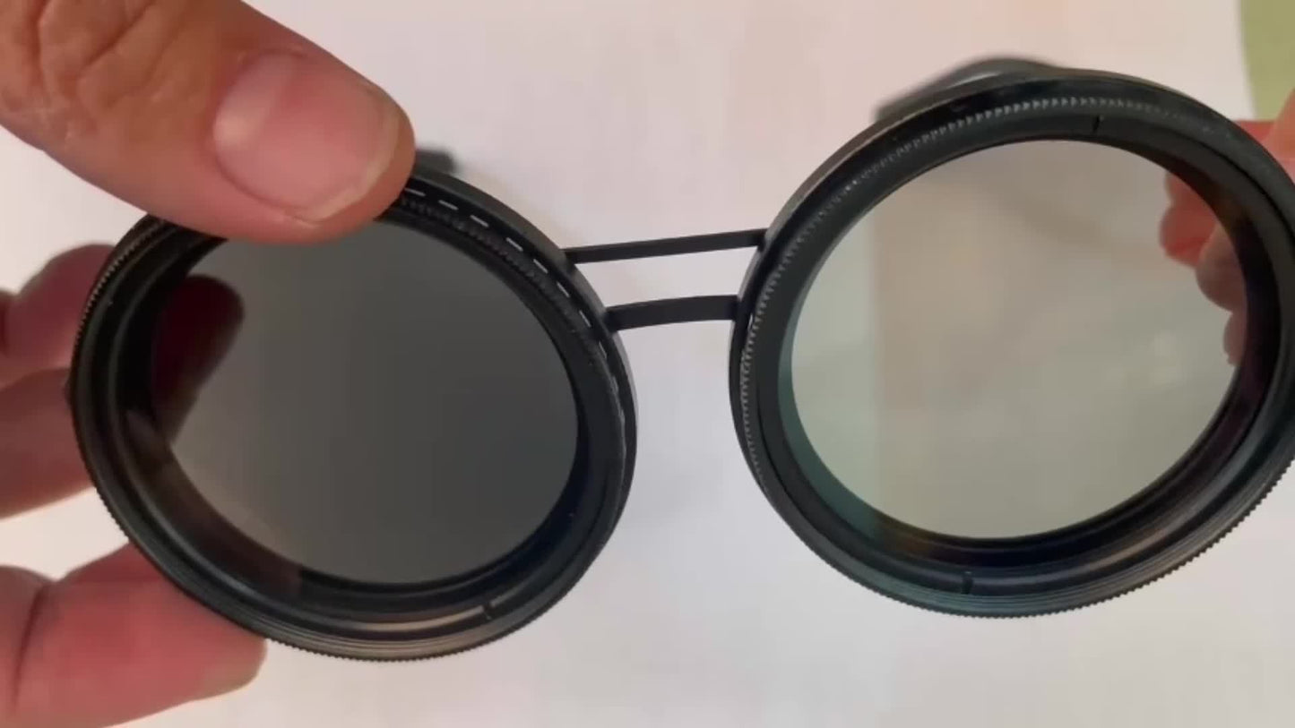 Gafas de Moda Unisex Estilo Cyberpunk con Ajuste Gradual y Rotación Continua, Filtro ND2-ND400 y Montura de Aleación de Aluminio