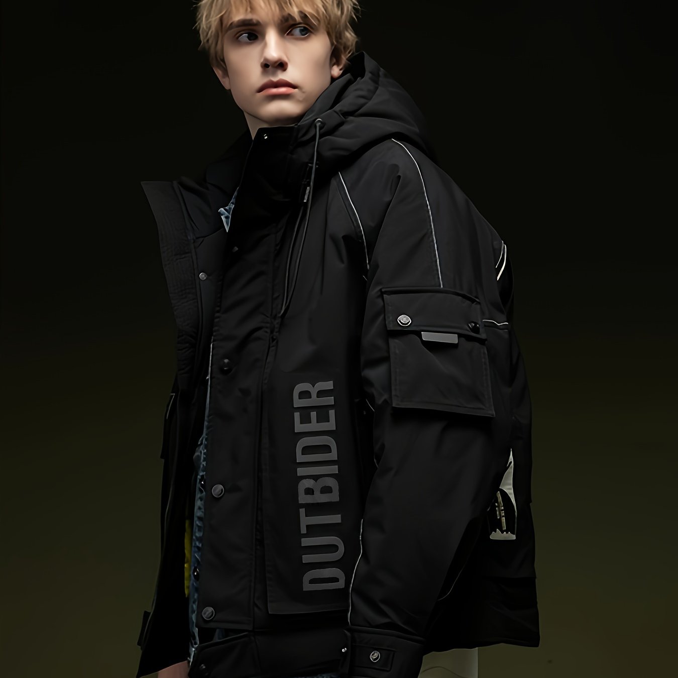 Chaqueta Casual para Hombre con Capucha y Relleno de Plumón – Estilo Moderno, Abrigo Corto de Invierno