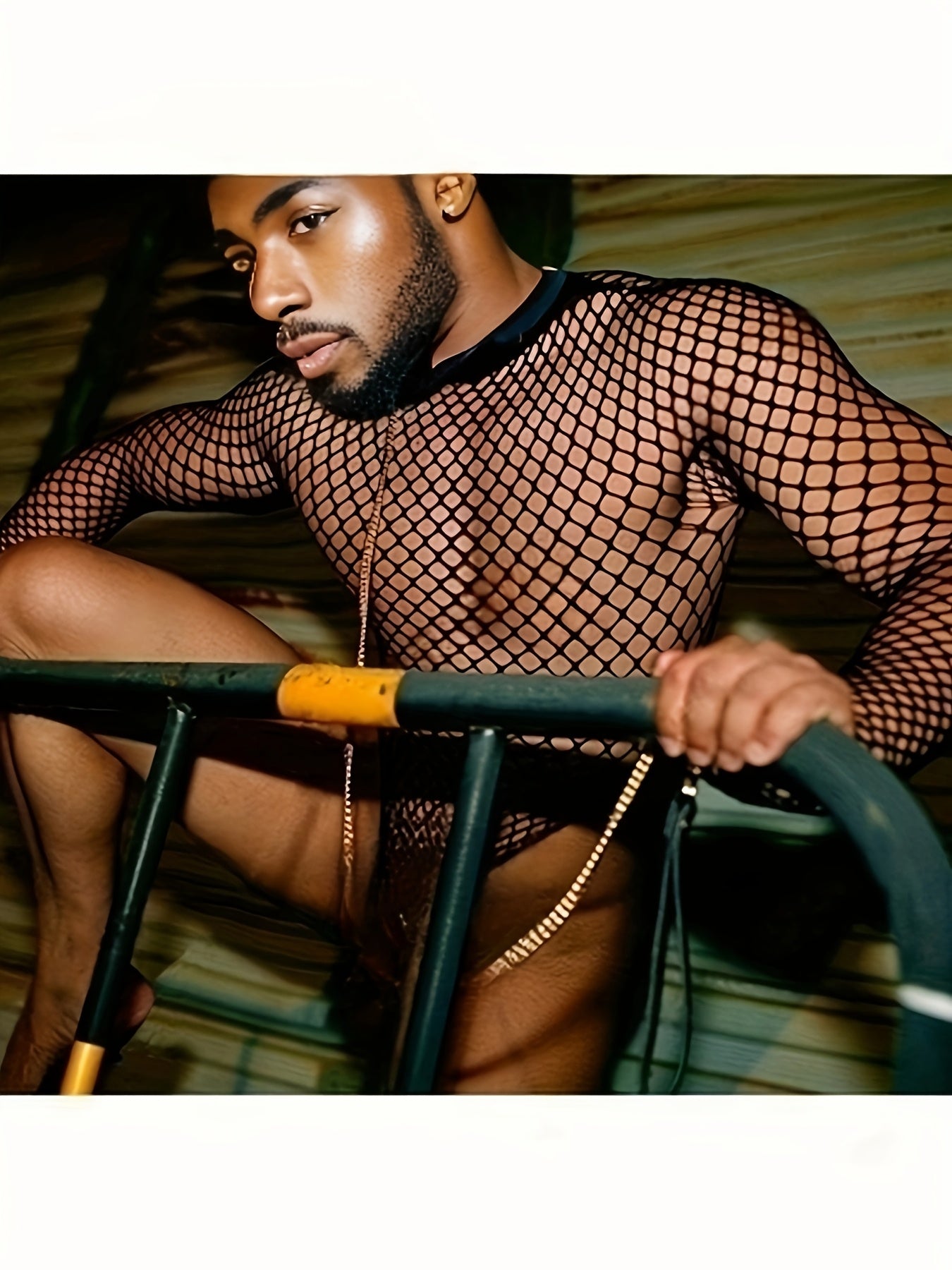 🔥 Body de Malla Sexy para Hombre - Ajuste Skinny, Diseño Desnudo, Lencería Sensual para Fiestas y Seducción 💋
