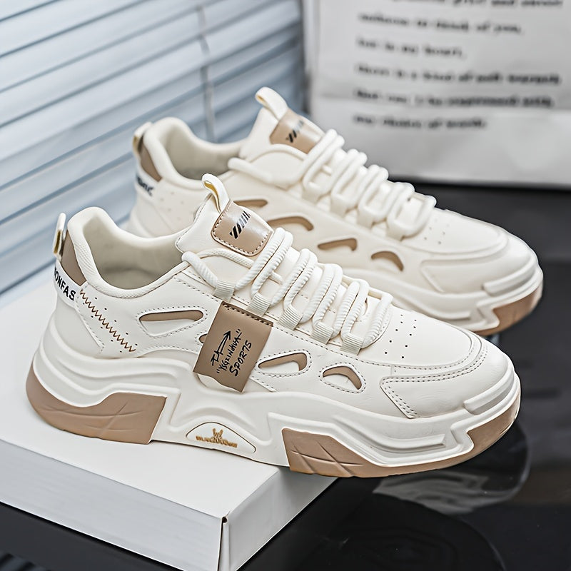 ¡Eleva tu look con estas zapatillas blancas para hombre! Estilo coreano, transpirables y con suela gruesa para confort todo el año. Su diseño casual con cordones asegura un ajuste perfecto. ¡Ideales para cualquier ocasió