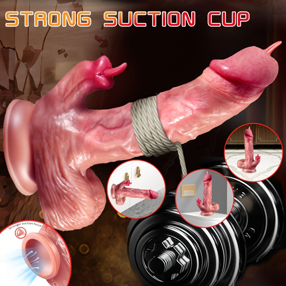 Vibrador Realista con Lengua Caliente – 9 Modos de Vibración y 3 de Inserción 🔥