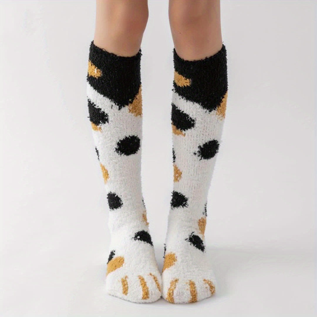 Calcetines Altos WhimsyCat - Diseño de Huella de Gato para Ella y Él 🐾🧦