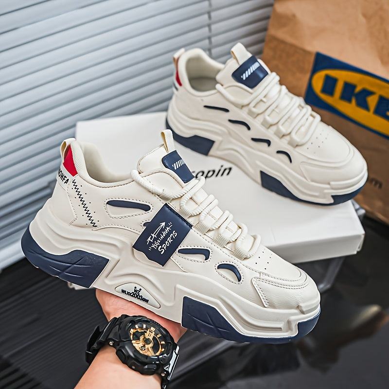 ¡Eleva tu look con estas zapatillas blancas para hombre! Estilo coreano, transpirables y con suela gruesa para confort todo el año. Su diseño casual con cordones asegura un ajuste perfecto. ¡Ideales para cualquier ocasió