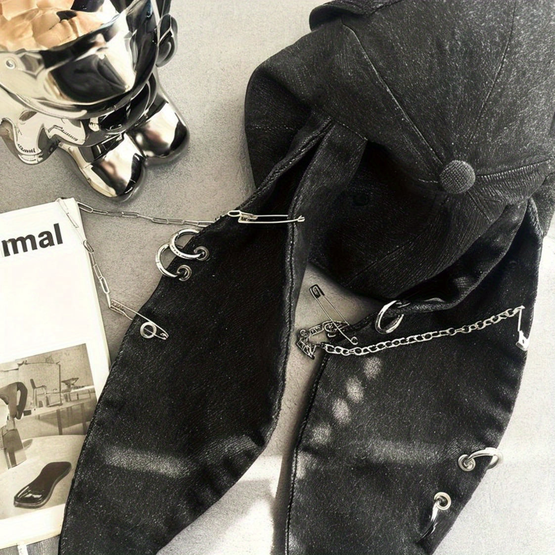 Gorra de Béisbol Punk Y2K con Orejas de Conejo - Estilo Audaz y Atemporal 🐰🖤