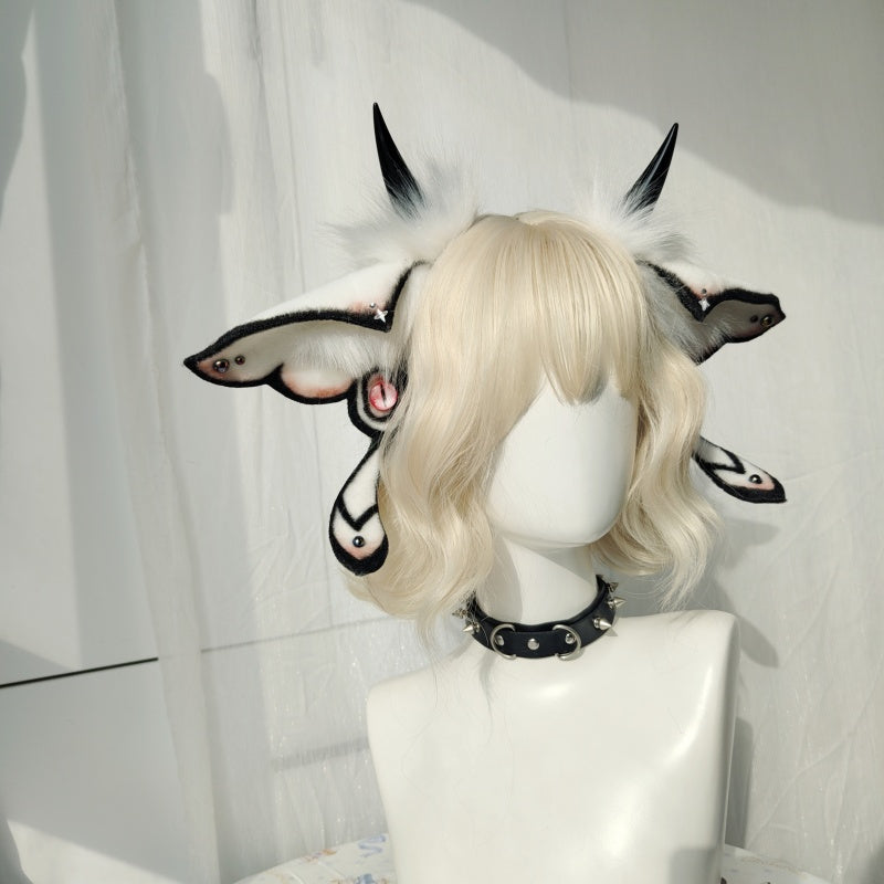 Diadema Realista de Polilla con Orejas - Accesorio de Peluche para Halloween y Día de los Muertos 🦋🎃