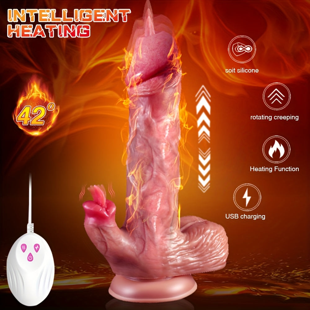 Vibrador Realista con Lengua Caliente – 9 Modos de Vibración y 3 de Inserción 🔥