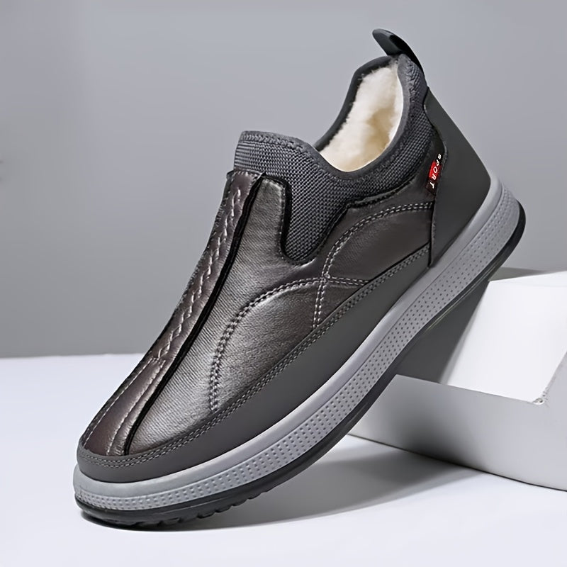 Zapatillas de Invierno para Hombre con Forro de Lana, Slip-On, Suela de PVC y Diseño Casual para Uso Diario y al Aire Libre