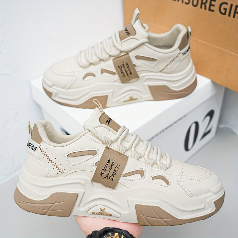 ¡Eleva tu look con estas zapatillas blancas para hombre! Estilo coreano, transpirables y con suela gruesa para confort todo el año. Su diseño casual con cordones asegura un ajuste perfecto. ¡Ideales para cualquier ocasió