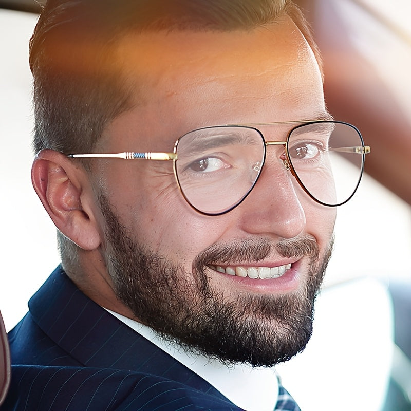 Gafas Retro de Negocios para Hombre – Diseño Elegante con Protección Antiluz Azul