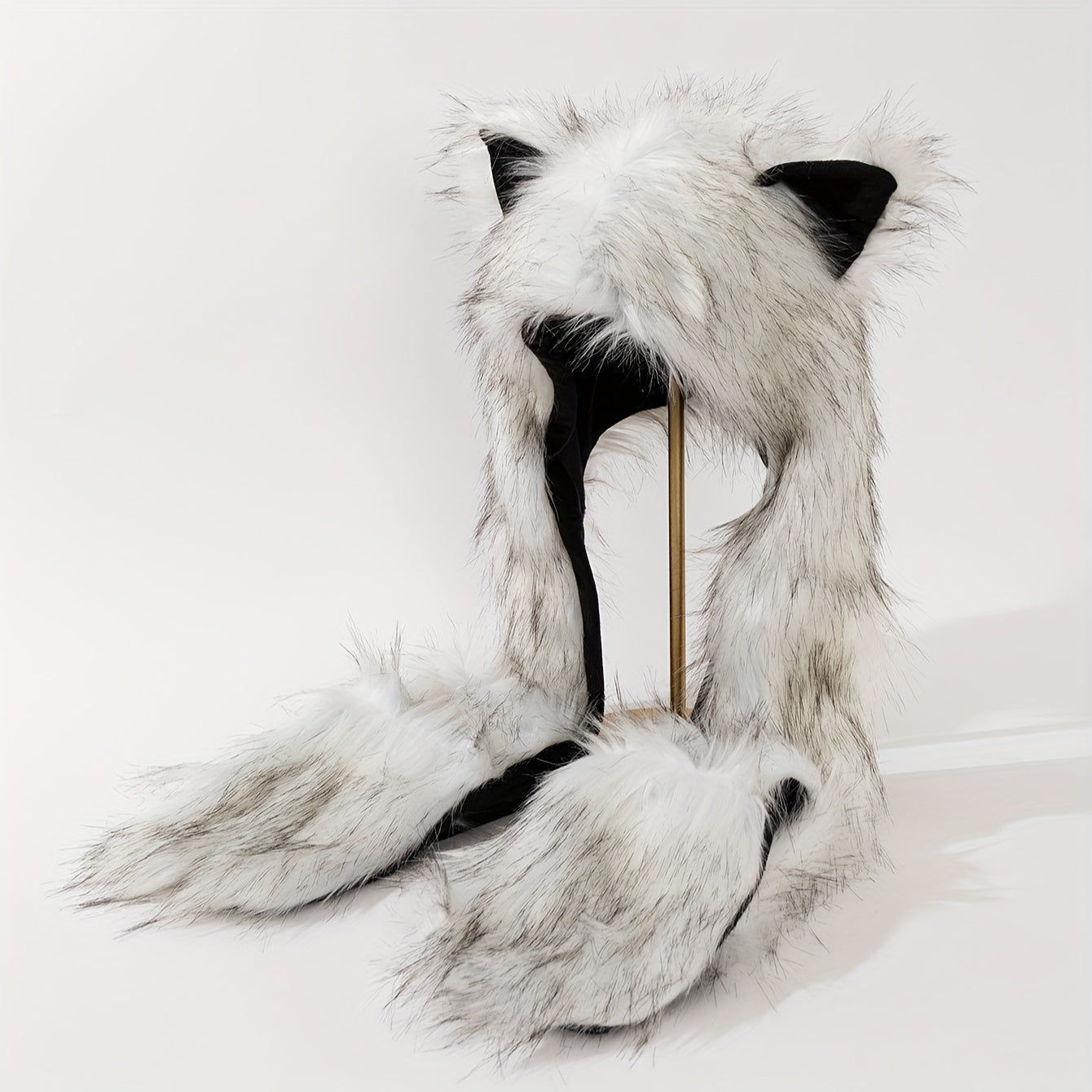 Conjunto de Invierno Estilo Lobo - Gorra, Guantes y Bufanda de Forro Polar 🐺❄️