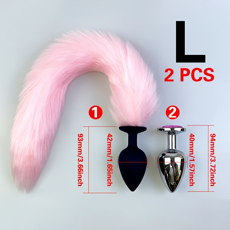 Plug Anal con Cola de Animal y Base de Gema – Seducción, Fantasía y Placer Extremo
