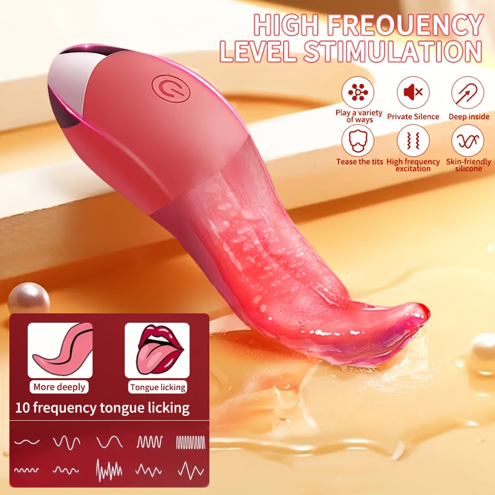 Vibrador Estimulador de Lengua Recargable – 10 Modos de Placer Intenso 🔥