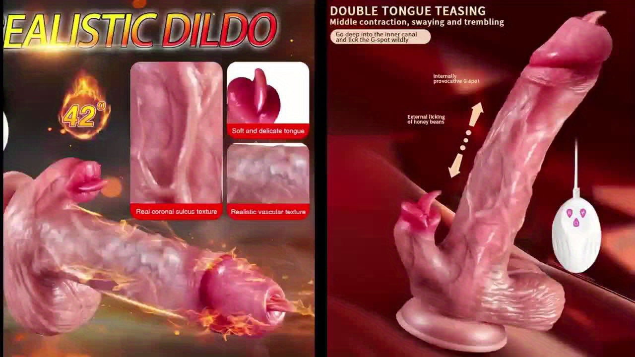 Vibrador Realista con Lengua Caliente – 9 Modos de Vibración y 3 de Inserción 🔥
