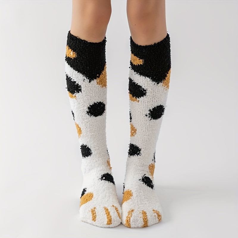 Calcetines Altos WhimsyCat - Diseño de Huella de Gato para Ella y Él 🐾🧦