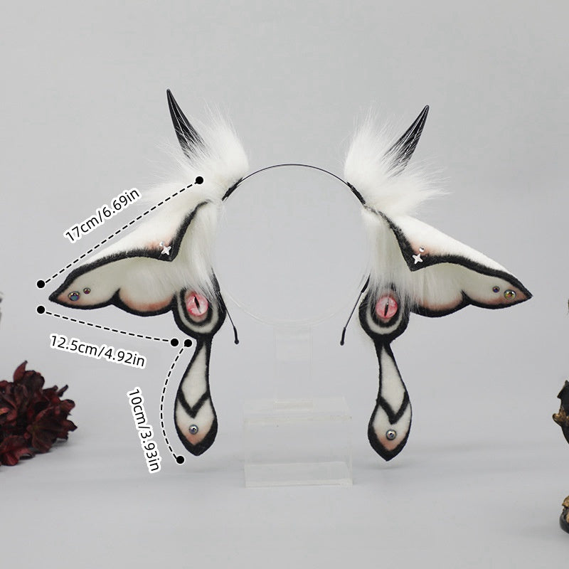 Diadema Realista de Polilla con Orejas - Accesorio de Peluche para Halloween y Día de los Muertos 🦋🎃