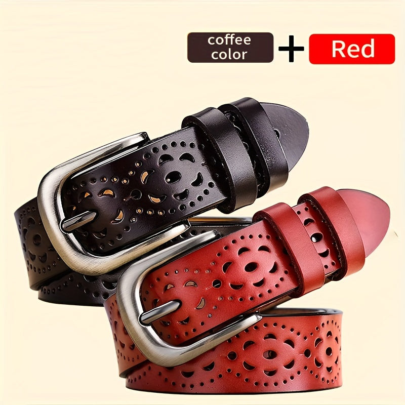 Set de 2 Cinturones Elegantes para Mujer – Diseño Hueco Estilo Coreano 🌸