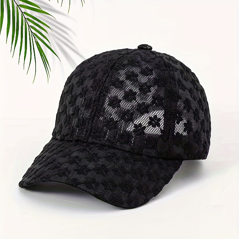 Gorro de Moda para Mujer - Verano, con Flores de Encaje y Diseño Transpirable 🌸🧢
