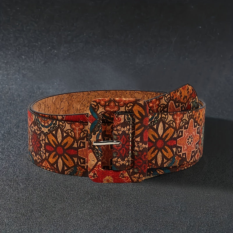 Cinturón Bohemio con Estampado Floral Vintage para Mujer