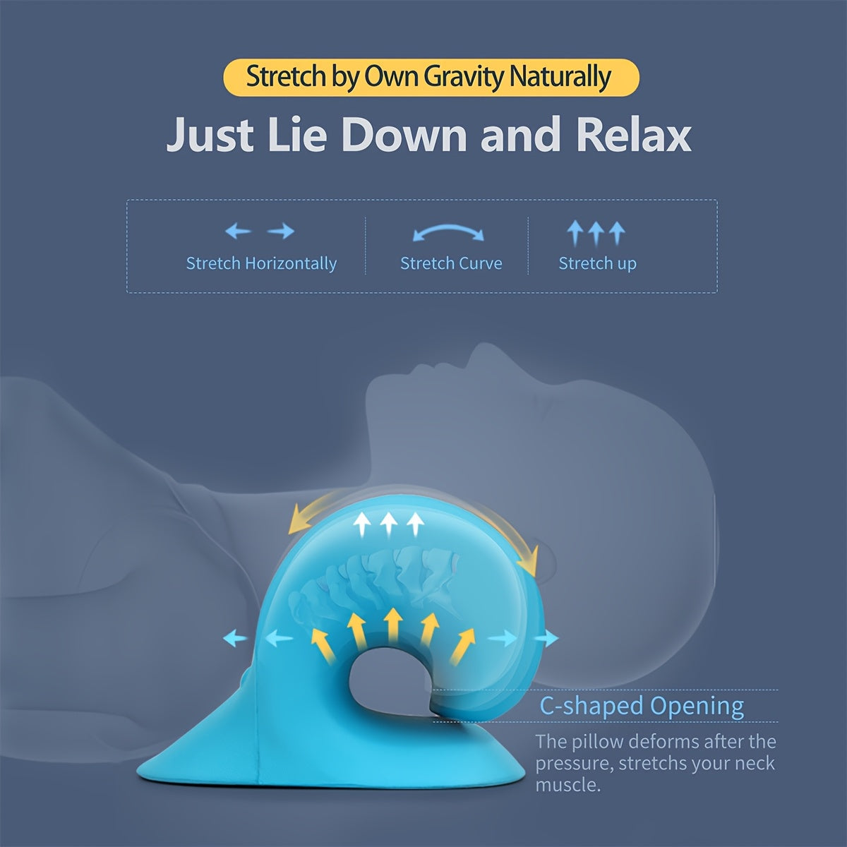 Almohada Ortopédica para Relajación Cervical – Diseño en C para Tracción y Descanso del Cuello 💆♂️✨