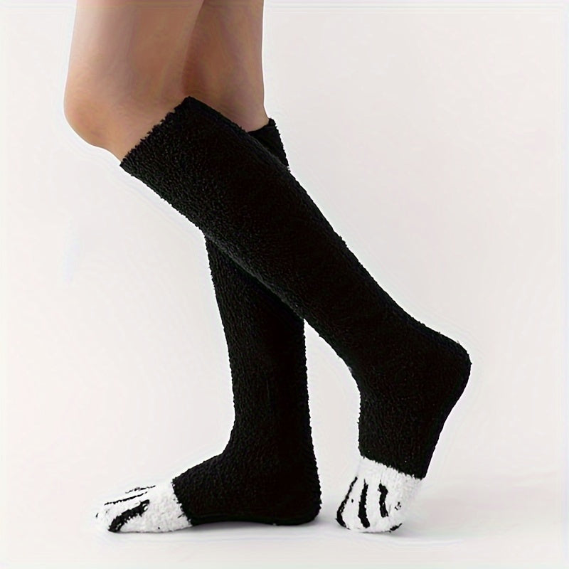 Calcetines Altos WhimsyCat - Diseño de Huella de Gato para Ella y Él 🐾🧦