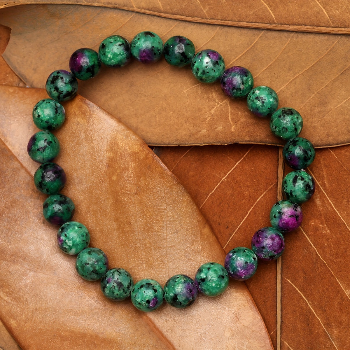 Pulsera Elástica de Piedra Verde Natural para Alivio del Estrés - Regalo Ideal para Hombres y Mujeres