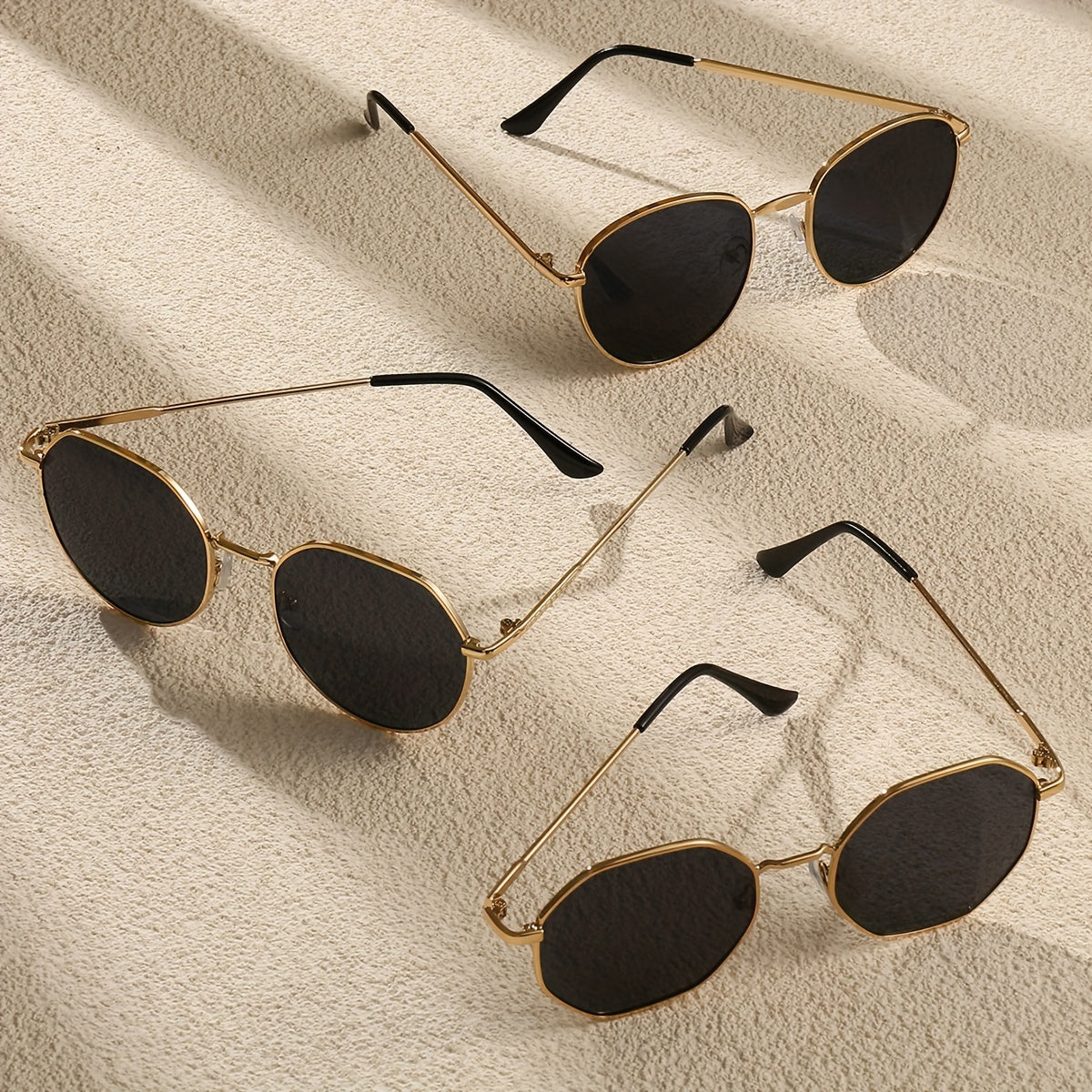 Set de 3 Gafas Clásicas para Mujer – Diseño Irregular Ovalado con Estilo Deportivo y Casual