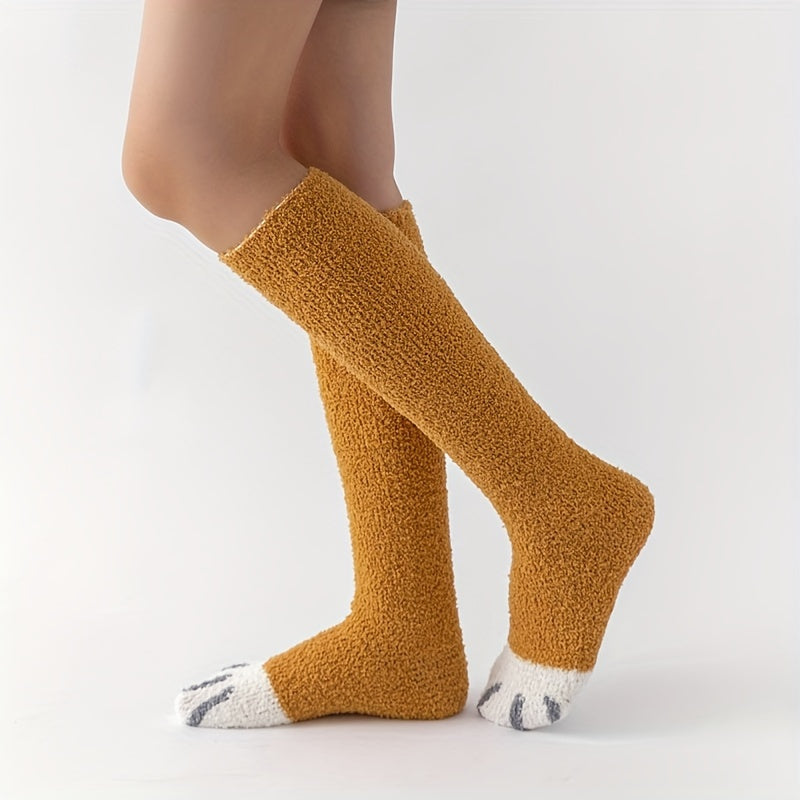 Calcetines Altos WhimsyCat - Diseño de Huella de Gato para Ella y Él 🐾🧦