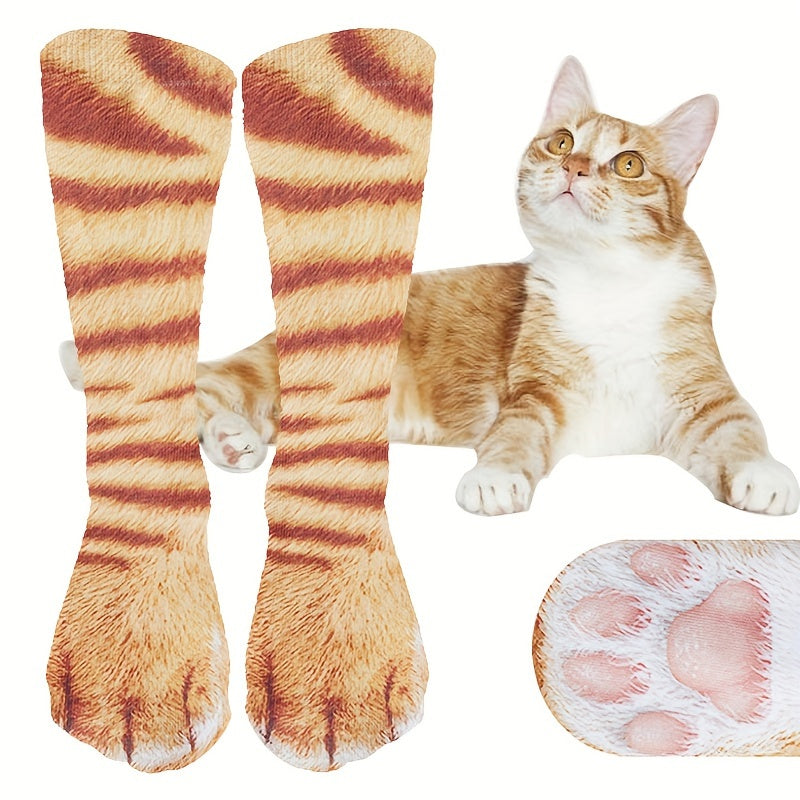 Calcetines Adorables con Huellas de Gato - Talla Única 🐾🧦